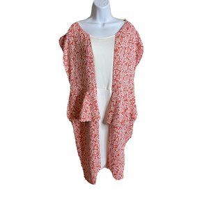 Yummy Plus size 1X coral and white dress